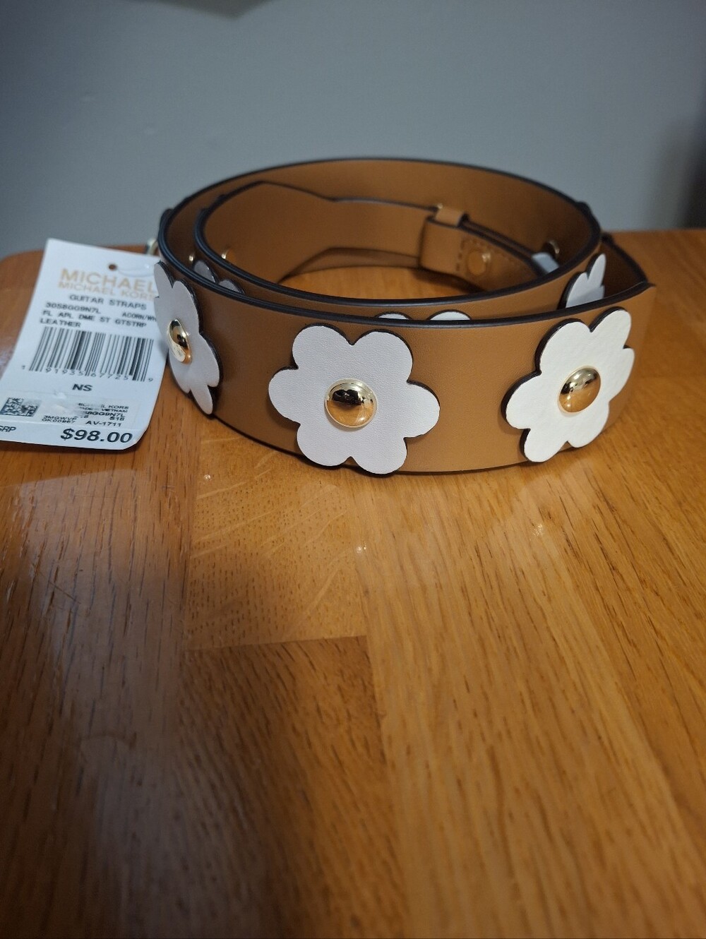 Michael Kors Floral Applique Leather Shoulder Strap NWT - Picture 8 of 9